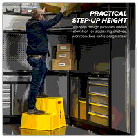 Sealey KS6 Heavy-Duty 2-Step Safety Steps with Anti-Slip Treads 150kg Capacity, Yellow - EN 14183