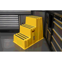 Sealey KS7 Heavy-Duty 3-Step Safety Steps with Anti-Slip Treads 150kg Capacity, Yellow - EN 14183