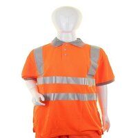 LADIES HIVIZ S/S POLO ORANGE M