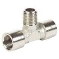 1/8inch BSP Female x Male x Female Equal Tee Nickel Plated Brass Threaded Adaptor