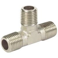 1/8inch BSPT Male Equal Tee Nickel Plated Brass Threaded Adaptor