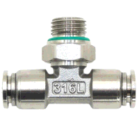 8mm x 1/8inch BSPP Male Swivel Branch Tee Sta...