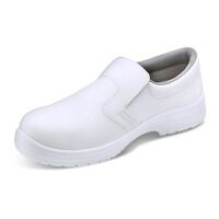 Micro-Fibre Slip On Shoes S2 White Size 08