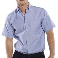 Oxford Shirt Short Sleeve Blue 16.5inch Neck