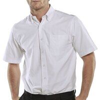 Oxford Shirt Short Sleeve White 16inch Neck