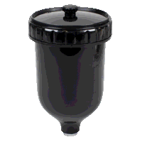 Sealey PC02 UV Paint Spray Gun Pot with Brass Fitting 600ml - Black