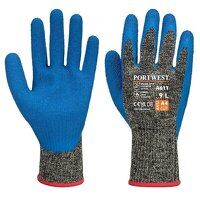 Portwest Aramid HR Cut Latex Glove (Black/Blue / XL / R)