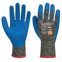 Portwest Aramid HR Cut Latex Glove (Black/Blu...