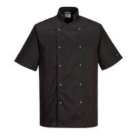 Portwest Cumbria Chefs Jacket S/S (Black / L ...