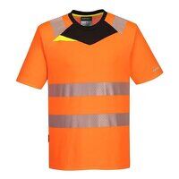 Portwest DX4 Hi-Vis Short Sleeved T-Shirt  (Orange/Black / M / Regular Fit)