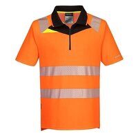 Portwest DX4 Hi-Vis Zip Short Sleeved Polo Sh...