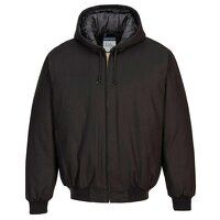 Portwest Duck Quilt Lined Hooded Jacket (Blac...