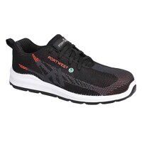 Portwest Eco Fly Composite Trainers S1PS SR FO (Black/Red / 43 / Regular Fit)