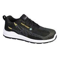 Portwest Eco Fly Composite Trainers S1PS SR FO (Black/Yellow / 41 / Regular Fit)