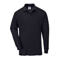 Portwest Genoa Long Sleeved Polo Shirt (Black / L / R)