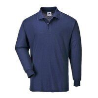Portwest Genoa Long Sleeved Polo Shirt (Navy / XL / Regular Fit)
