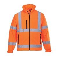Portwest Hi-Vis 2-in-1 3 Layer Softshell Jacket (Orange / M / Regular Fit)