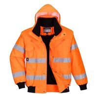 Portwest Hi-Vis 3-in-1 Bomber Jacket (Orange ...