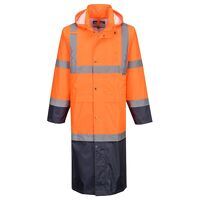 Portwest Hi-Vis Contrast Raincoat 122cm (Oran...