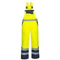 Portwest Hi-Vis Contrast Winter Bib and Brace (Yellow / XXXL / Regular Fit)
