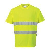 Portwest Hi-Vis Cotton Comfort Short Sleeved T-Shirt  (Yellow / 4XL / Regular Fit)