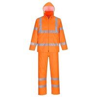 Portwest Hi-Vis Packaway Rain Suit  (Orange /...