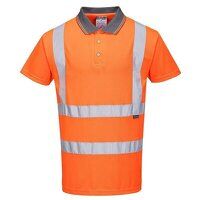 Portwest Hi-Vis Short Sleeved Polo Shirt (Ora...