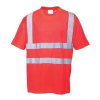 Portwest Hi-Vis Short Sleeved T-Shirt  (Red /...