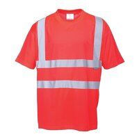 Portwest Hi-Vis Short Sleeved T-Shirt  (Red /...