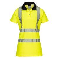 Portwest Hi-Vis Womens Cotton Comfort Pro Polo Shirt S/S  (Yellow/Black / XL / R)