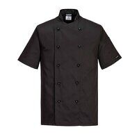 Portwest Kent Chefs Jacket Short Sleeve (Blac...