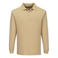 Portwest Modaflame Knit FR Long Sleeve Polo Shirt (Tan / XL / R)