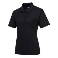 Portwest Naples Womens Polo Shirt (Black / L ...