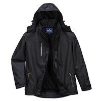 Portwest Outcoach Rain Jacket (Black / L / Re...