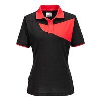 Portwest PW2 Womens Polo Shirt S/S (Black/Red...