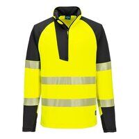 Portwest PW3 Hi-Vis 1/4 Zip Sweatshirt (Yellow/Black / XXL / R)