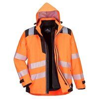 Portwest PW3 Hi-Vis 3-in-1 Jacket (Orange/Bla...