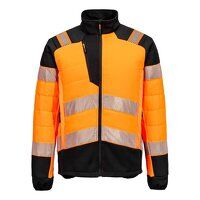 Portwest PW3 Hi-Vis Hybrid Baffle Jacket (Ora...