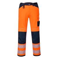 Portwest PW3 Hi-Vis Work Trousers (Orange/Nav...