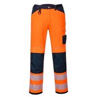 Portwest PW3 Hi-Vis Work Trousers (Orange/Nav...