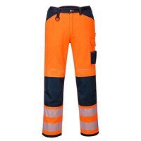 Portwest PW3 Hi-Vis Work Trousers (Orange/Nav...