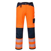 Portwest PW3 Hi-Vis Work Trousers (Orange/Nav...