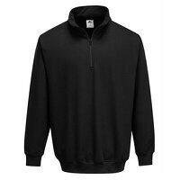 Portwest Sorrento Zip Neck Sweatshirt (Black / M / Regular Fit)