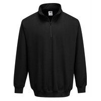 Portwest Sorrento Zip Neck Sweatshirt (Black / XXL / Regular Fit)
