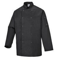 Portwest Suffolk Chefs Jacket L/S (Black / S ...