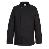 Portwest Surrey Chefs Jacket Long Sleeve (Black / XXXL / Regular Fit)