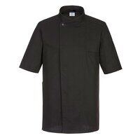 Portwest Surrey Chefs Jacket Short Sleeve (Black / L / Regular Fit)