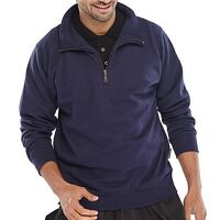 Quarter Zip Sweatshirt Navy Blue 4XL