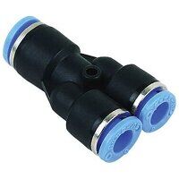 8mm x 6mm Reducing Y Piece Black & Blue Plast...