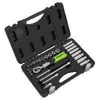 Sealey S01286 Socket Set Extending Ratchet 1/4Sq Drive 26pc